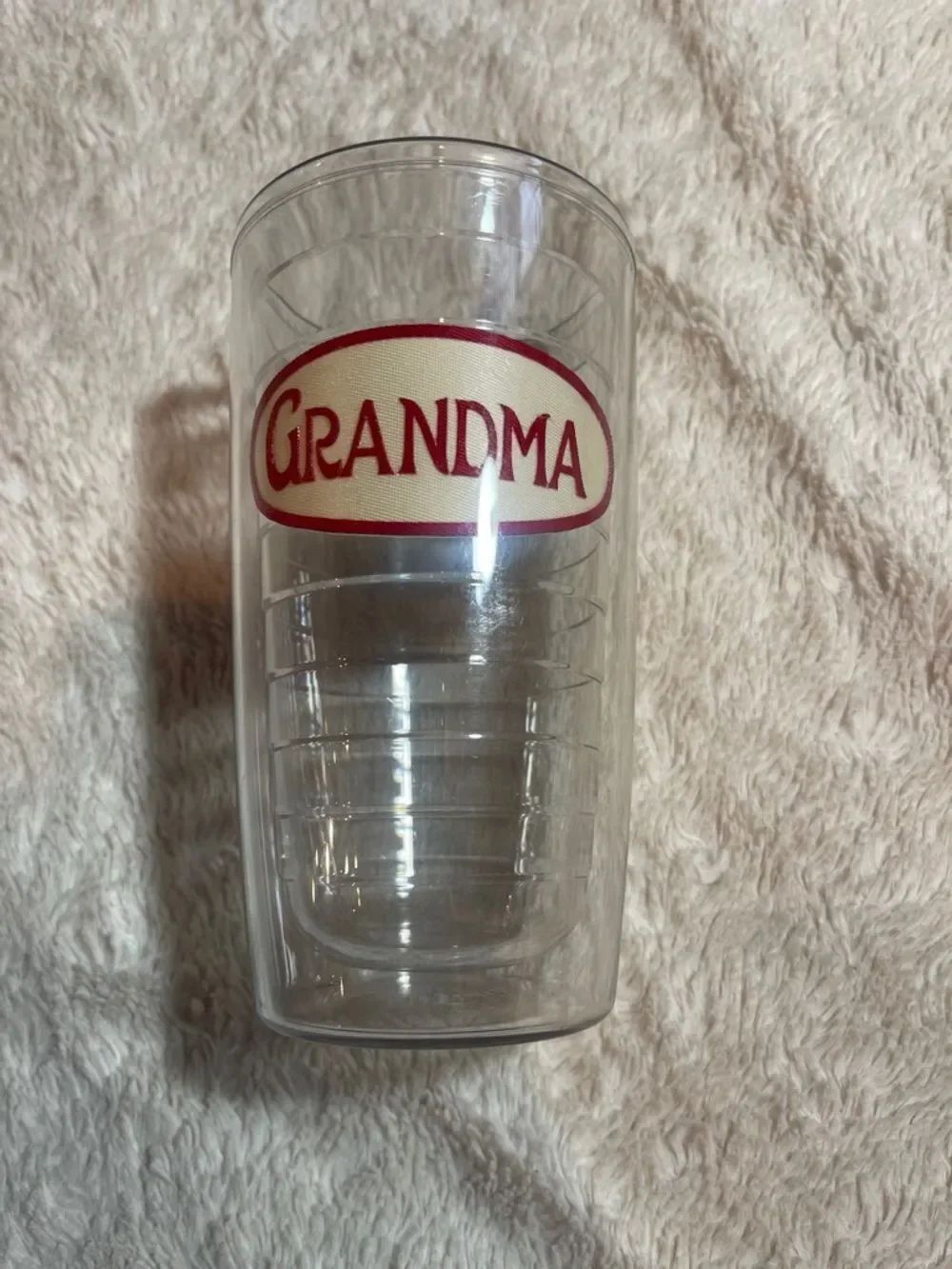 Tervis Clear Double-Walled Tumbler with 'Grandma' Red Logo 16 ounce